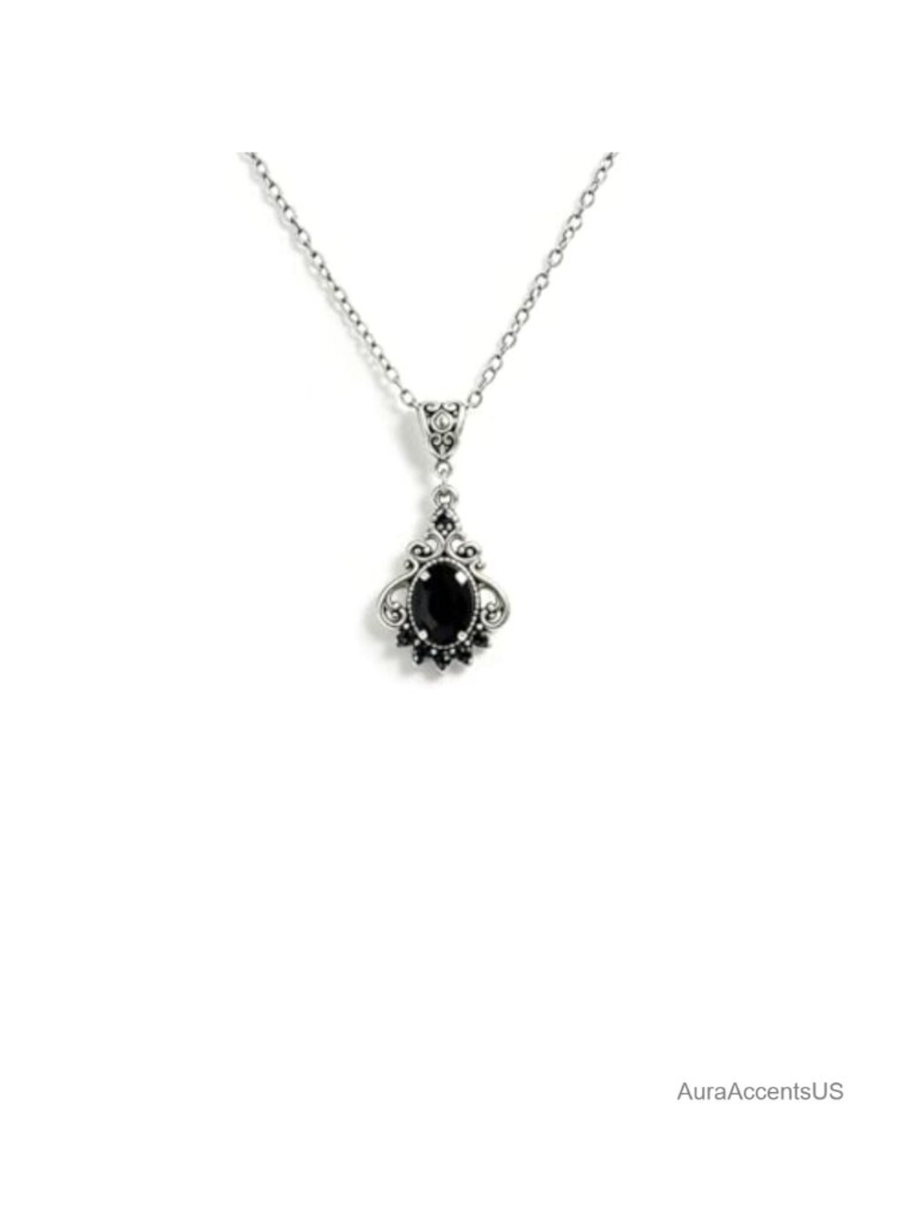 Gothic Crystal Pendant Necklace Victorian Punk Cosplay Jewelry